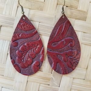 Handmade southwestern leather earrings